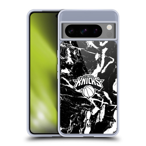 NBA New York Knicks Black Marble Soft Gel Case for Google Pixel 8 Pro