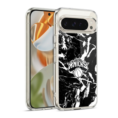 NBA New York Knicks Black Marble Soft Gel Case for Google Pixel 9 / Pixel 9 Pro