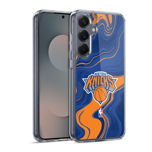 NBA New York Knicks Marble Agates Soft Gel Case for Samsung Galaxy S25 & MagSafe
