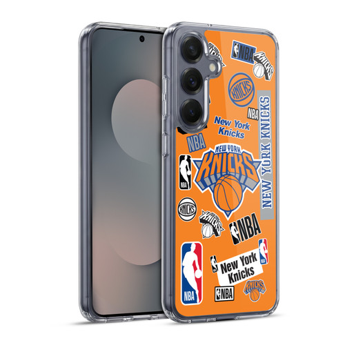 NBA New York Knicks Sticker Collage Soft Gel Case for Samsung Galaxy S25+ & MagSafe