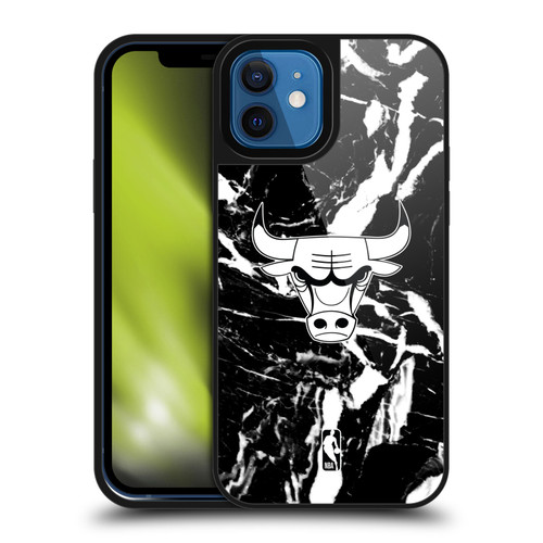NBA Chicago Bulls Black Marble Gel Armour Case For Apple iPhone 12 / iPhone 12 Pro