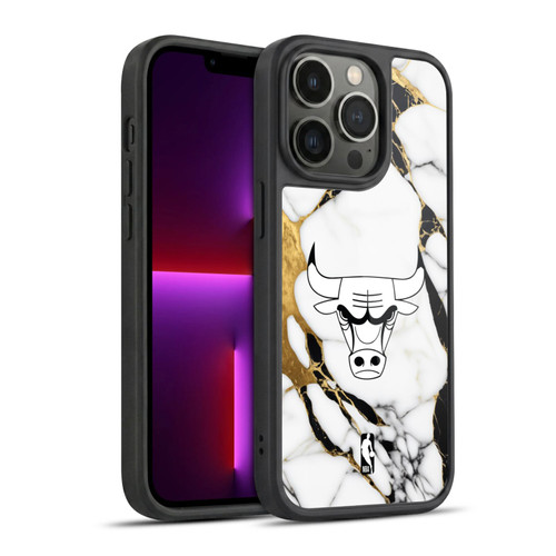 NBA Chicago Bulls White Marble Gel Armour Case For Apple iPhone 13 Pro