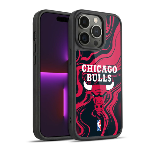 NBA Chicago Bulls Marble Agates Gel Armour Case For Apple iPhone 14 Pro