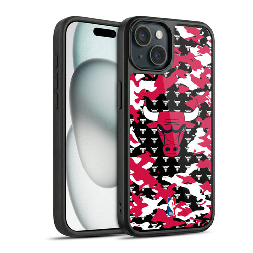 NBA Chicago Bulls Camouflage Gel Armour Case For Apple iPhone 15