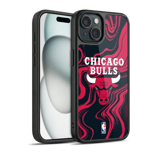 NBA Chicago Bulls Marble Agates Gel Armour Case For Apple iPhone 15