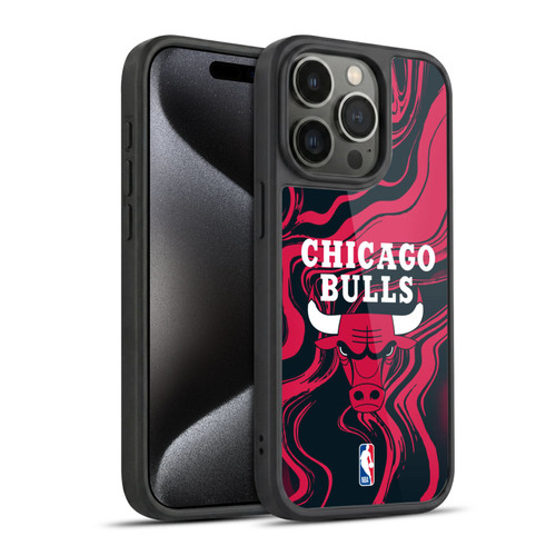 NBA Chicago Bulls Marble Agates Gel Armour Case For Apple iPhone 15 Pro