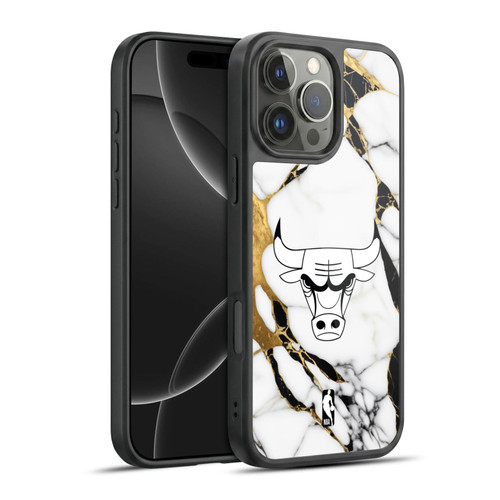 NBA Chicago Bulls White Marble Gel Armour Case For Apple iPhone 16 Pro Max