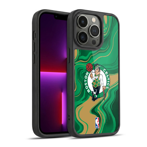 NBA Boston Celtics Marble Agates Gel Armour Case For Apple iPhone 13 Pro