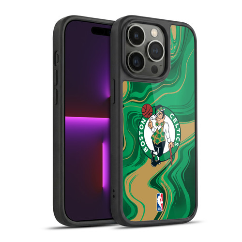 NBA Boston Celtics Marble Agates Gel Armour Case For Apple iPhone 14 Pro