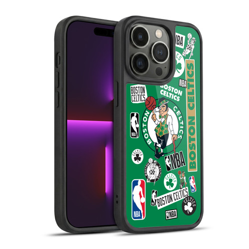 NBA Boston Celtics Sticker Collage Gel Armour Case For Apple iPhone 14 Pro