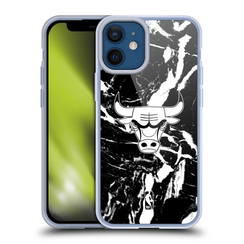 NBA Chicago Bulls Black Marble Soft Gel Case for Apple iPhone 12 Mini & MagSafe