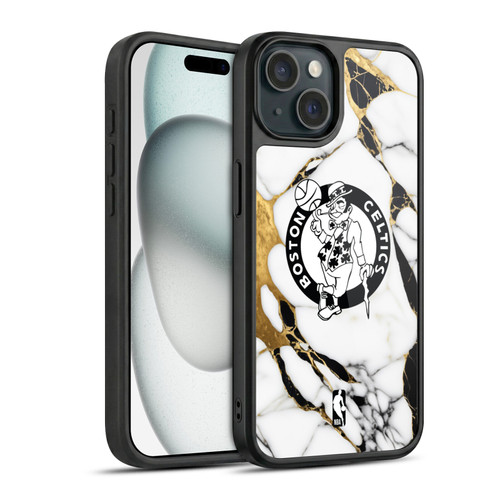 NBA Boston Celtics White Marble Gel Armour Case For Apple iPhone 15