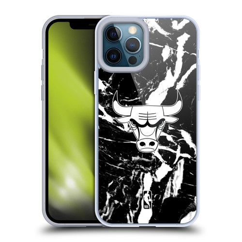 NBA Chicago Bulls Black Marble Soft Gel Case for Apple iPhone 12 Pro Max & MagSafe