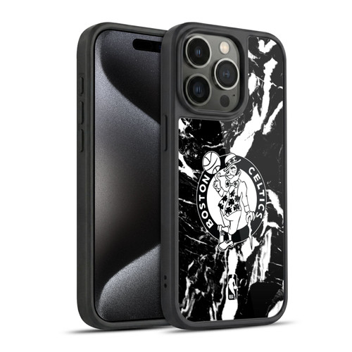NBA Boston Celtics Black Marble Gel Armour Case For Apple iPhone 15 Pro