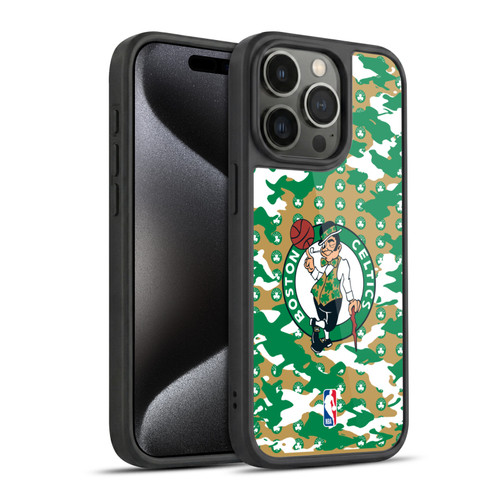 NBA Boston Celtics Camouflage Gel Armour Case For Apple iPhone 15 Pro