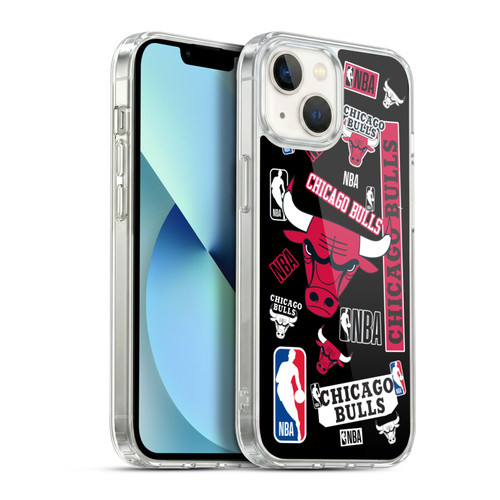 NBA Chicago Bulls Sticker Collage Soft Gel Case for Apple iPhone 13