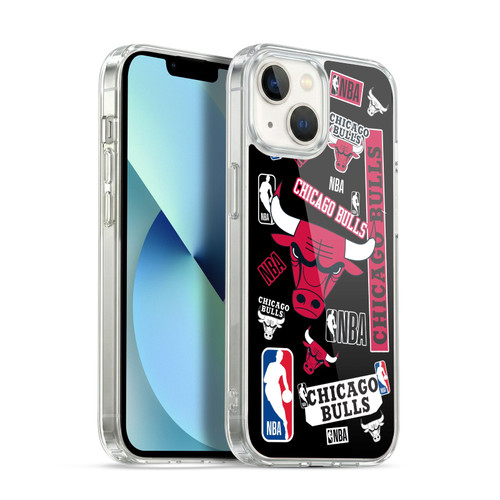 NBA Chicago Bulls Sticker Collage Soft Gel Case for Apple iPhone 13