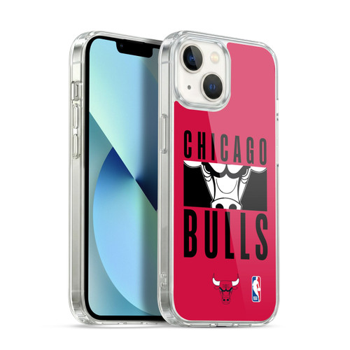 NBA Chicago Bulls Typography Soft Gel Case for Apple iPhone 13