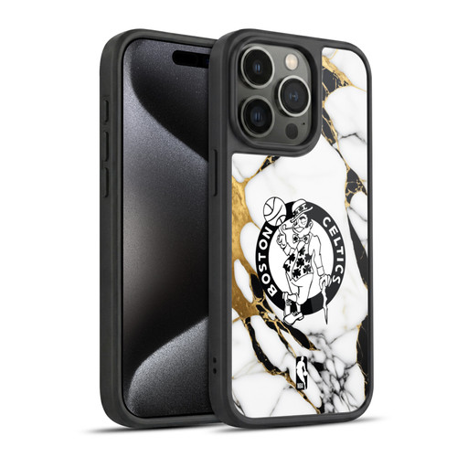 NBA Boston Celtics White Marble Gel Armour Case For Apple iPhone 15 Pro