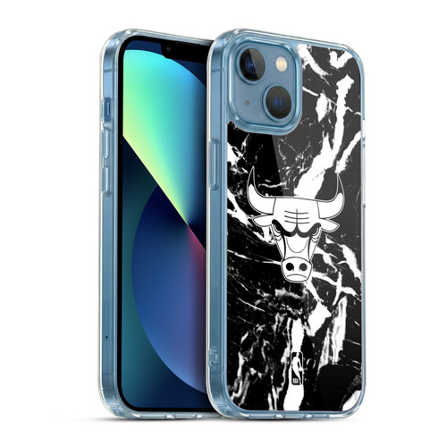 NBA Chicago Bulls Black Marble Soft Gel Case for Apple iPhone 13 Mini & MagSafe
