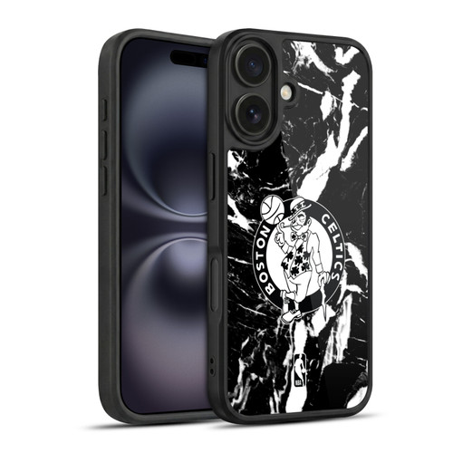 NBA Boston Celtics Black Marble Gel Armour Case For Apple iPhone 16