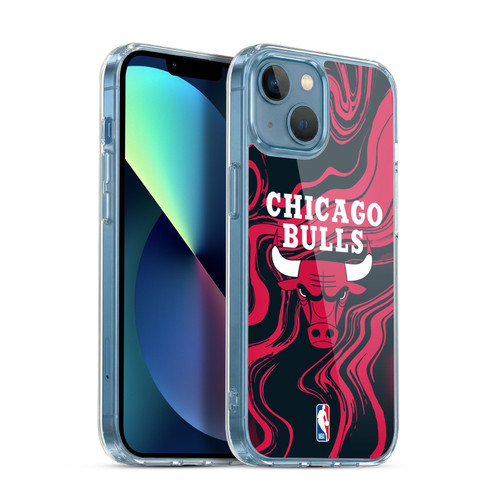 NBA Chicago Bulls Marble Agates Soft Gel Case for Apple iPhone 13 Mini & MagSafe