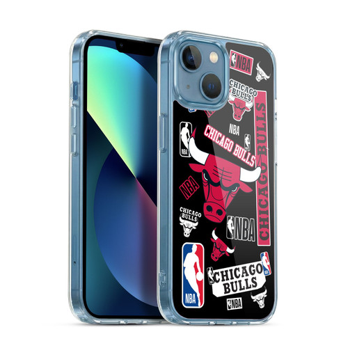NBA Chicago Bulls Sticker Collage Soft Gel Case for Apple iPhone 13 Mini & MagSafe