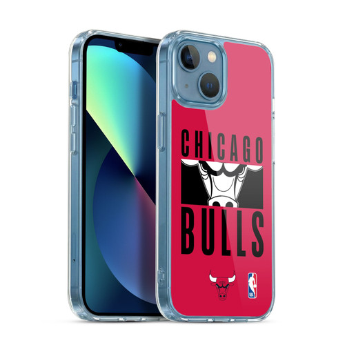 NBA Chicago Bulls Typography Soft Gel Case for Apple iPhone 13 Mini & MagSafe