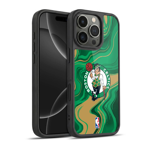 NBA Boston Celtics Marble Agates Gel Armour Case For Apple iPhone 16 Pro