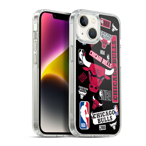 NBA Chicago Bulls Sticker Collage Soft Gel Case for Apple iPhone 14