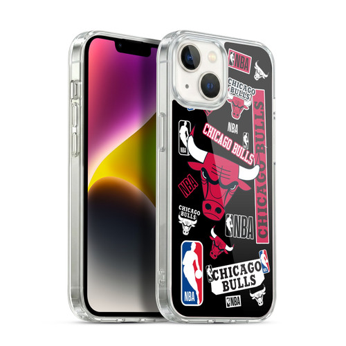 NBA Chicago Bulls Sticker Collage Soft Gel Case for Apple iPhone 14
