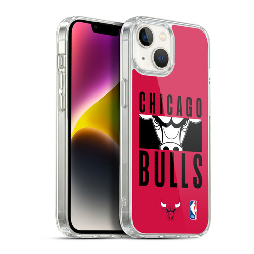 NBA Chicago Bulls Typography Soft Gel Case for Apple iPhone 14