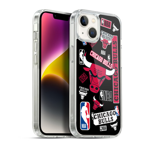 NBA Chicago Bulls Sticker Collage Soft Gel Case for Apple iPhone 14 Plus & MagSafe