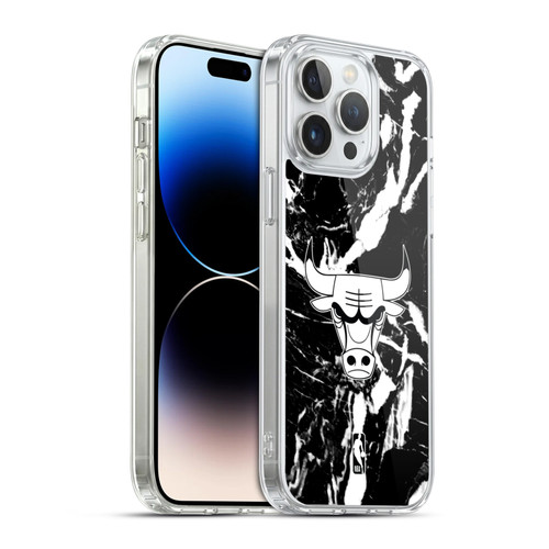 NBA Chicago Bulls Black Marble Soft Gel Case for Apple iPhone 14 Pro Max & MagSafe