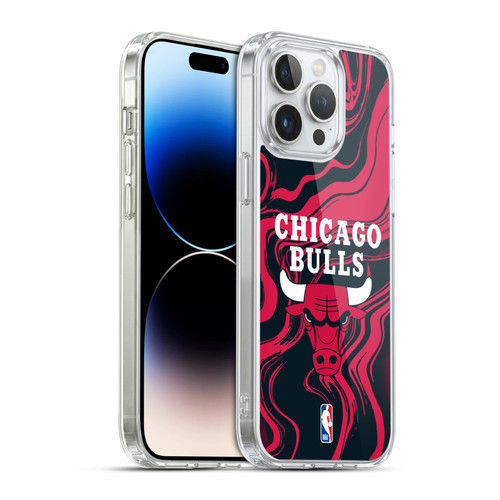 NBA Chicago Bulls Marble Agates Soft Gel Case for Apple iPhone 14 Pro Max & MagSafe