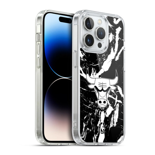 NBA Chicago Bulls Black Marble Soft Gel Case for Apple iPhone 14 Pro & MagSafe