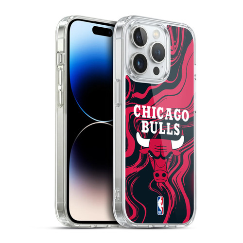 NBA Chicago Bulls Marble Agates Soft Gel Case for Apple iPhone 14 Pro & MagSafe