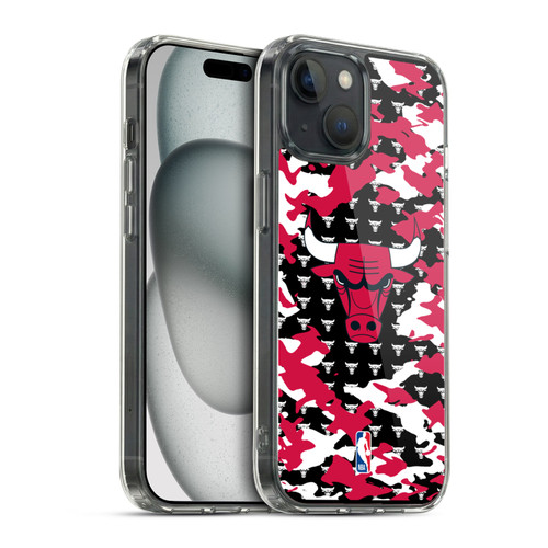 NBA Chicago Bulls Camouflage Soft Gel Case for Apple iPhone 15 & MagSafe