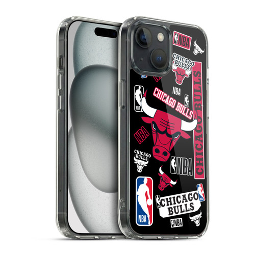 NBA Chicago Bulls Sticker Collage Soft Gel Case for Apple iPhone 15 & MagSafe