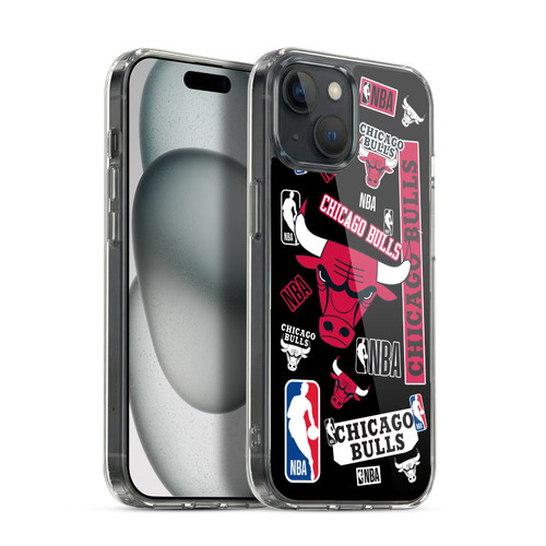 NBA Chicago Bulls Sticker Collage Soft Gel Case for Apple iPhone 15 & MagSafe