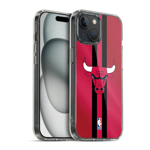 NBA Chicago Bulls Stripes Soft Gel Case for Apple iPhone 15 & MagSafe