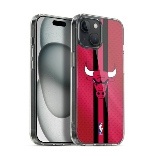NBA Chicago Bulls Stripes Soft Gel Case for Apple iPhone 15 & MagSafe