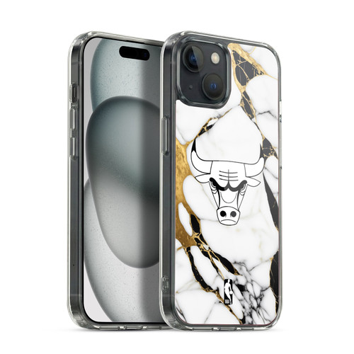 NBA Chicago Bulls White Marble Soft Gel Case for Apple iPhone 15 Plus & MagSafe