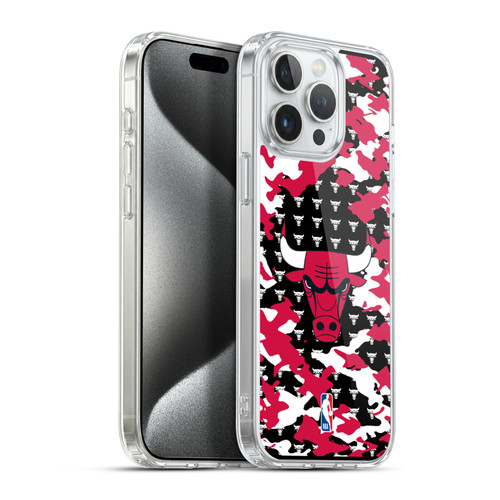 NBA Chicago Bulls Camouflage Soft Gel Case for Apple iPhone 15 Pro Max & MagSafe