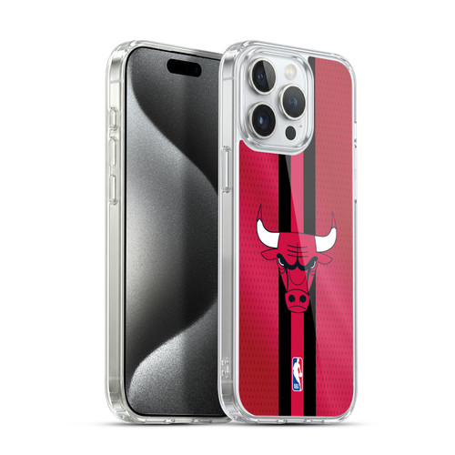 NBA Chicago Bulls Stripes Soft Gel Case for Apple iPhone 15 Pro Max & MagSafe