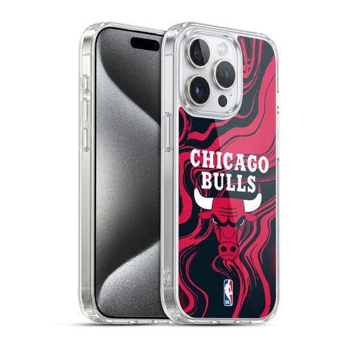 NBA Chicago Bulls Marble Agates Soft Gel Case for Apple iPhone 15 Pro & MagSafe