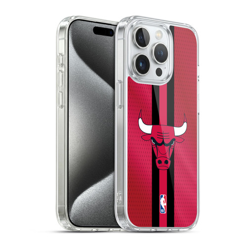 NBA Chicago Bulls Stripes Soft Gel Case for Apple iPhone 15 Pro & MagSafe
