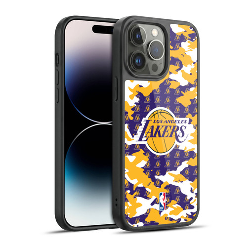 NBA Los Angeles Lakers Camouflage Gel Armour Case For Apple iPhone 14 Pro Max