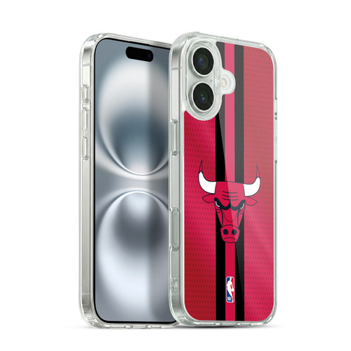 NBA Chicago Bulls Stripes Soft Gel Case for Apple iPhone 16 Plus & MagSafe