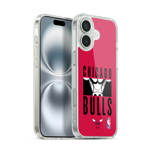NBA Chicago Bulls Typography Soft Gel Case for Apple iPhone 16 Plus & MagSafe
